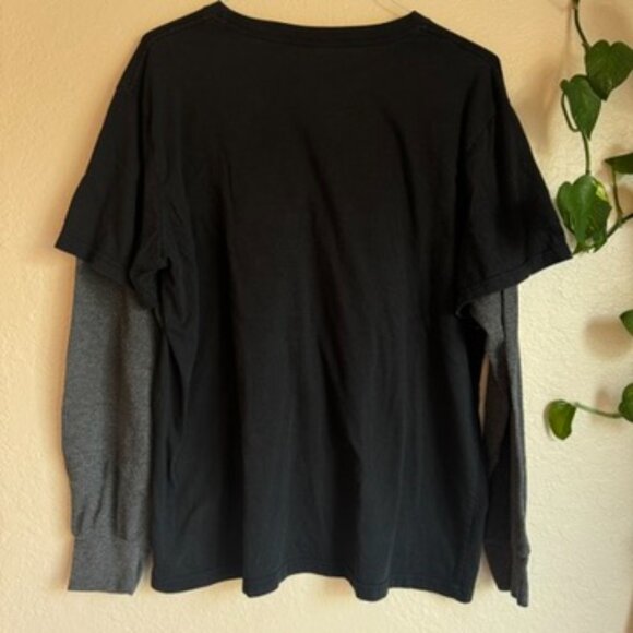 Star Wars Darth Vader Graphic Layered Long Sleeve T-Shirt – Black & Gray - Picture 4 of 6